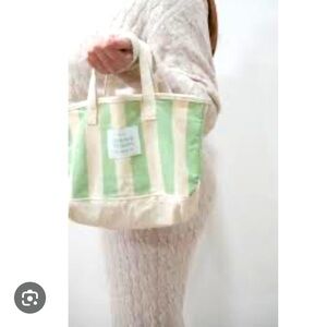 Summer Fridays Mini Tote Bag, Green Stripe